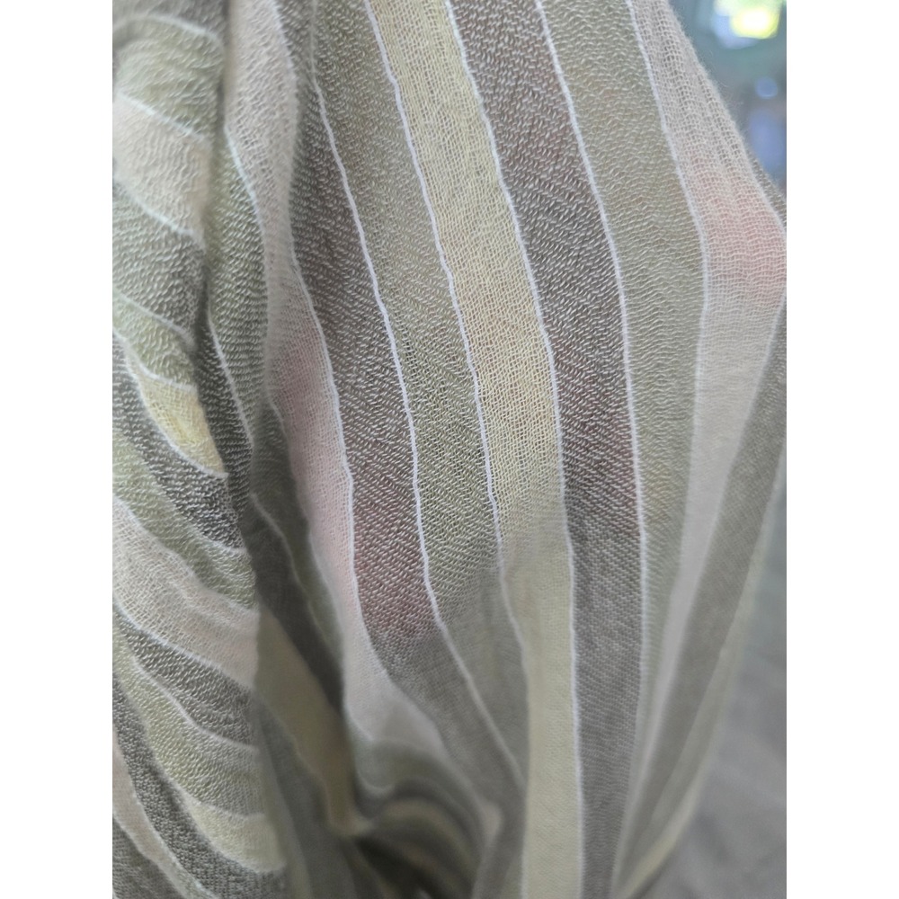 Free People Jones Beach Womens Striped Wide Leg Cotton Pants Green Cream‎ Small - Picture 10 of 10